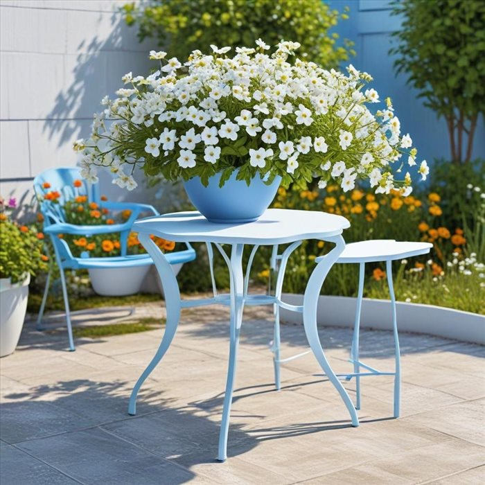 Nettoyage facile d'une table de jardin en plastique